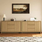 Heynemo Modern Storage Cabinet with 2 Doors, 3 Drawers & Framed Edge Design