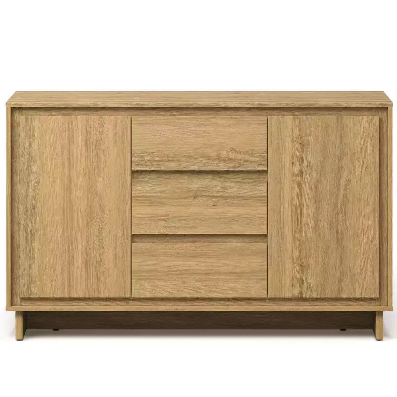Heynemo Modern Storage Cabinet with 2 Doors, 3 Drawers & Framed Edge Design