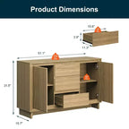Heynemo Modern Storage Cabinet with 2 Doors, 3 Drawers & Framed Edge Design
