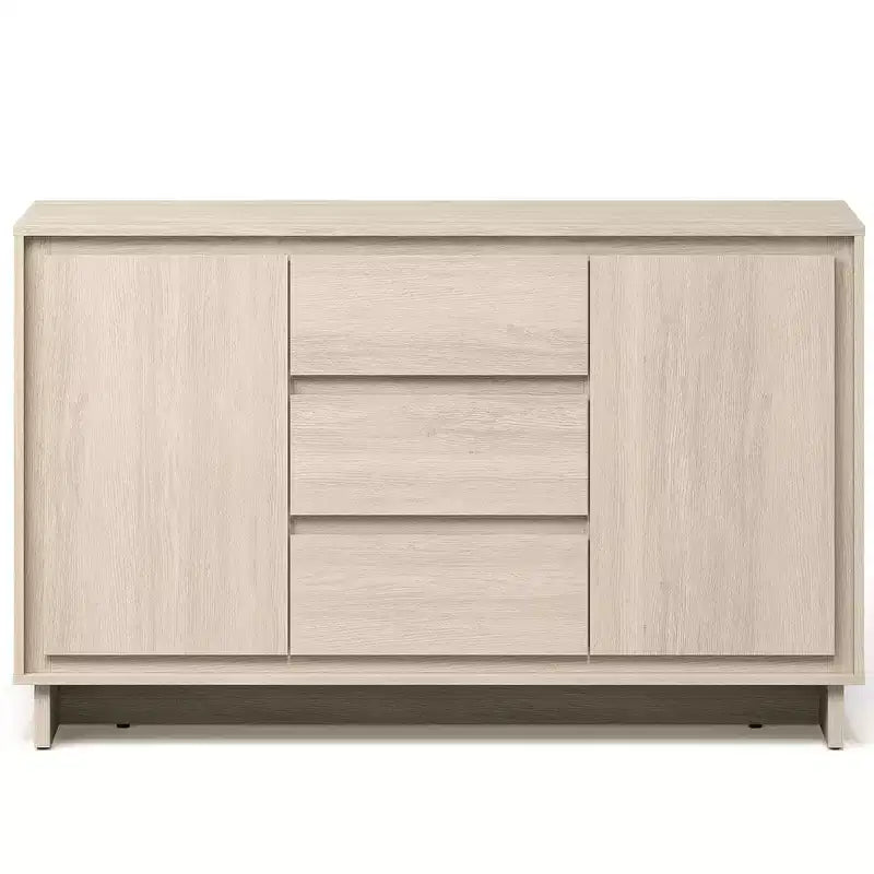 Heynemo Modern Storage Cabinet with 2 Doors, 3 Drawers & Framed Edge Design