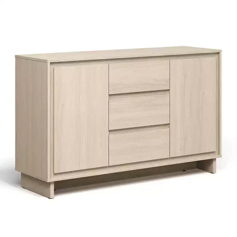 Heynemo Modern Storage Cabinet with 2 Doors, 3 Drawers & Framed Edge Design