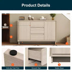 Heynemo Modern Storage Cabinet with 2 Doors, 3 Drawers & Framed Edge Design