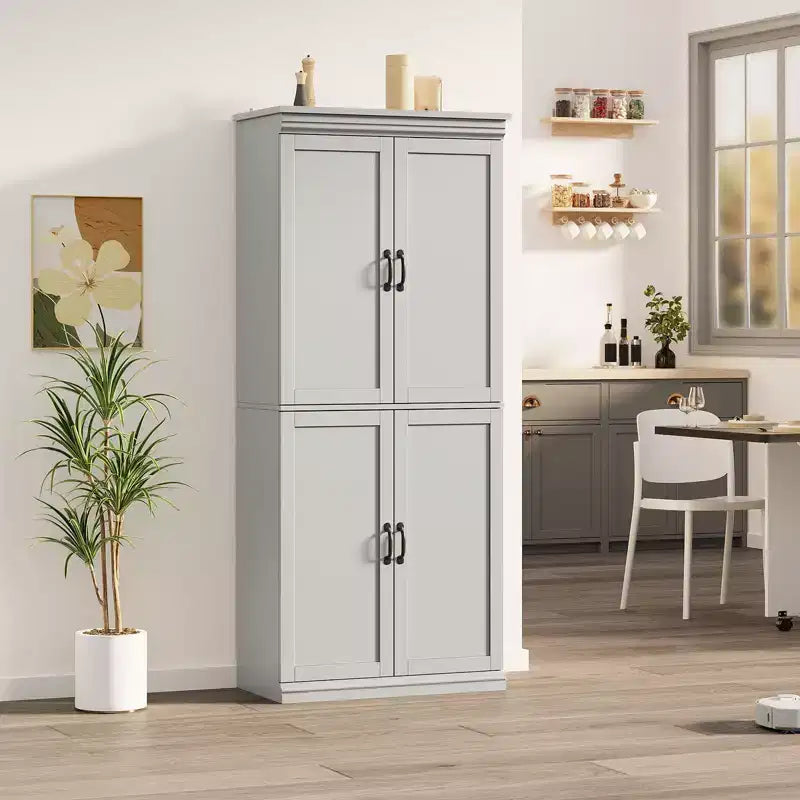 Tall Storage Cabinet, Freestanding Pantry Cabinet with Adjustable Shelves and Doors, 70-Inch Kitchen Cupboard
