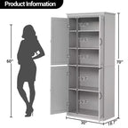 Tall Storage Cabinet, Freestanding Pantry Cabinet with Adjustable Shelves and Doors, 70-Inch Kitchen Cupboard