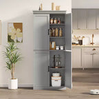 Tall Storage Cabinet, Freestanding Pantry Cabinet with Adjustable Shelves and Doors, 70-Inch Kitchen Cupboard