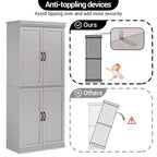 Tall Storage Cabinet, Freestanding Pantry Cabinet with Adjustable Shelves and Doors, 70-Inch Kitchen Cupboard