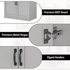 Tall Storage Cabinet, Freestanding Pantry Cabinet with Adjustable Shelves and Doors, 70-Inch Kitchen Cupboard
