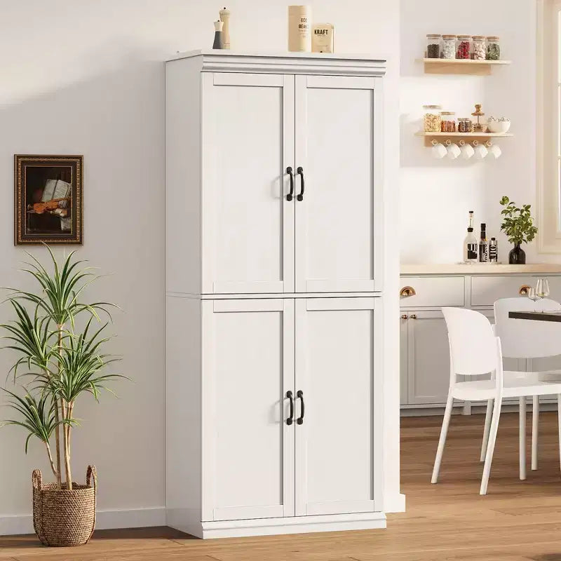 Tall Storage Cabinet, Freestanding Pantry Cabinet with Adjustable Shelves and Doors, 70-Inch Kitchen Cupboard