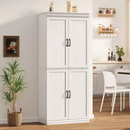 Tall Storage Cabinet, Freestanding Pantry Cabinet with Adjustable Shelves and Doors, 70-Inch Kitchen Cupboard