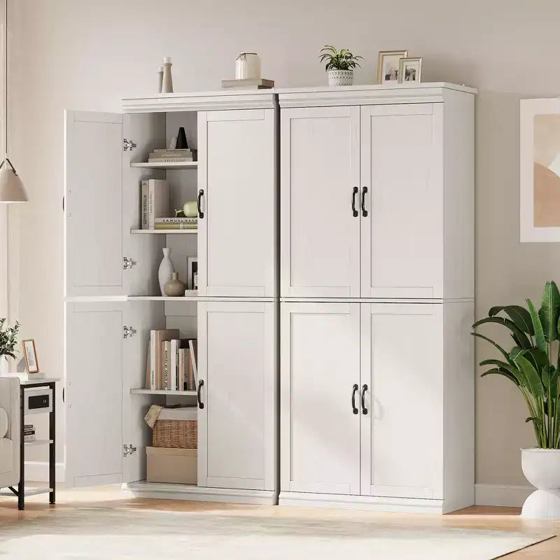 Tall Storage Cabinet, Freestanding Pantry Cabinet with Adjustable Shelves and Doors, 70-Inch Kitchen Cupboard