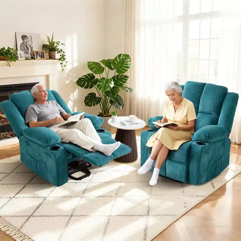 Poltrona reclinabile elettrica per anziani oversize con massaggio vibrante e riscaldamento lombare, reclinazione a 180 gradi, poltrone reclinabili, alzapersona