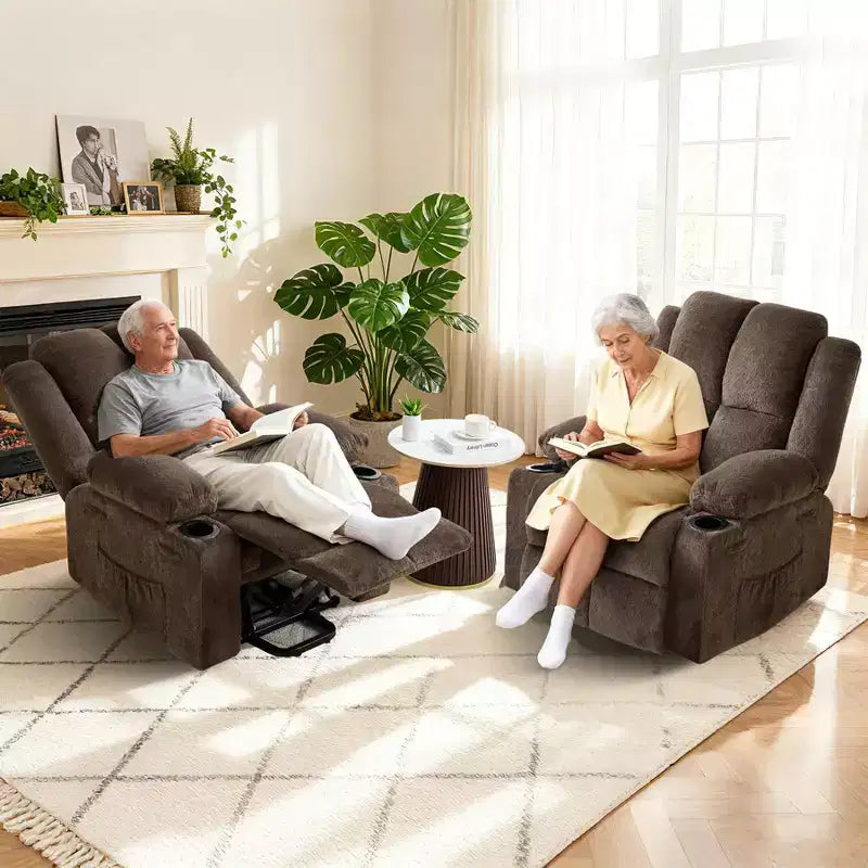 Poltrona reclinabile elettrica per anziani oversize con massaggio vibrante e riscaldamento lombare, reclinazione a 180 gradi, poltrone reclinabili, alzapersona