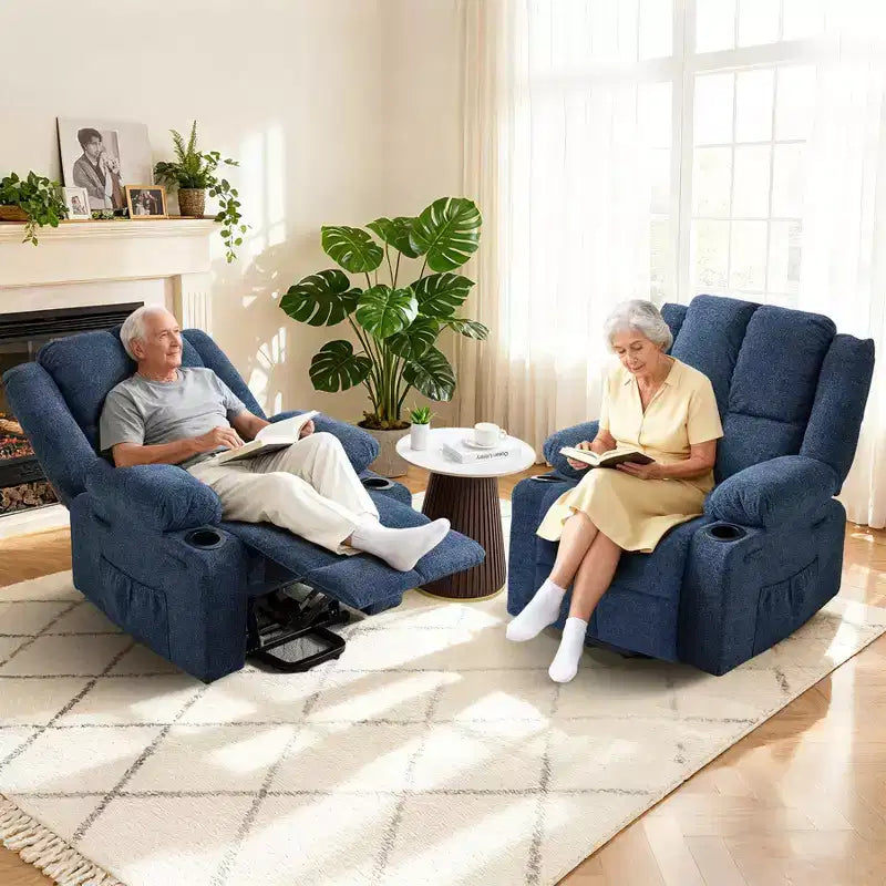 Poltrona reclinabile elettrica per anziani oversize con massaggio vibrante e riscaldamento lombare, reclinazione a 180 gradi, poltrone reclinabili, alzapersona