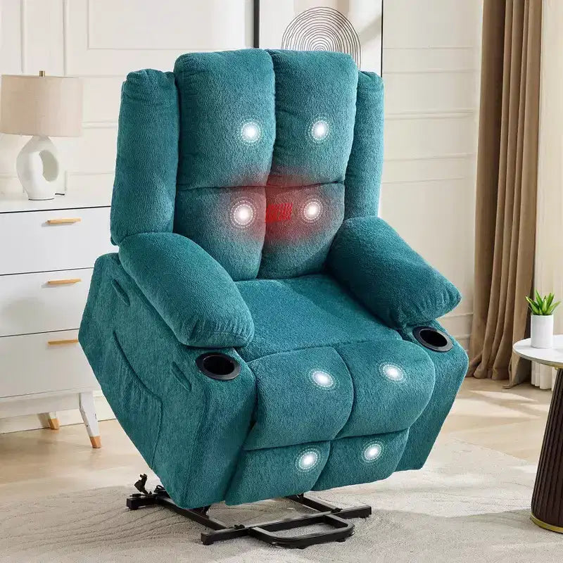 Oversized Power Lift Recliner Chair for Elderly with Vibration Massage and Lumbar Heating,Adjustable Lay Flat,Recliner Chairs,Stand Assist