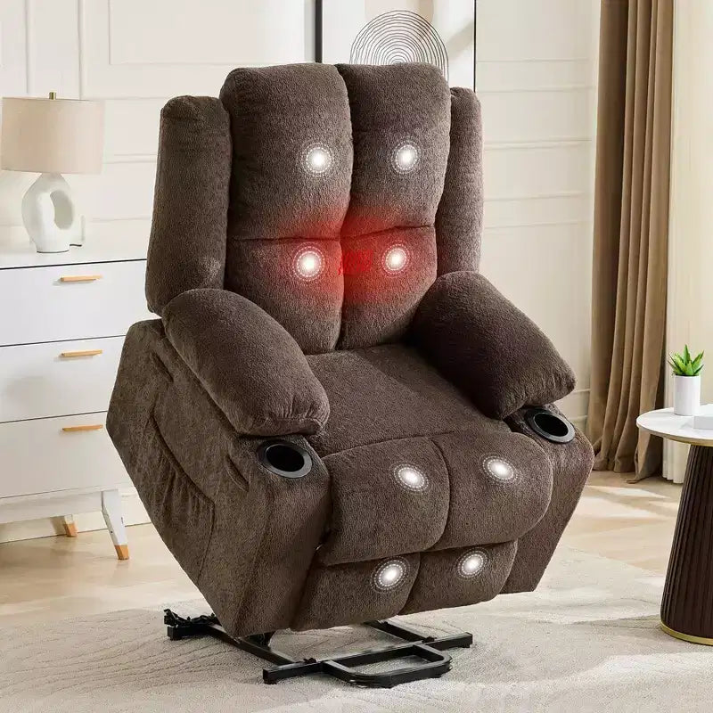 Oversized Power Lift Recliner Chair for Elderly with Vibration Massage and Lumbar Heating,Adjustable Lay Flat,Recliner Chairs,Stand Assist