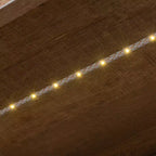Libreria a 4 livelli, scaffale portaoggetti, espositore con luce LED, mobiletto contenitore con ripiani regolabili, noce, fattoria retrò - ModernLuxe