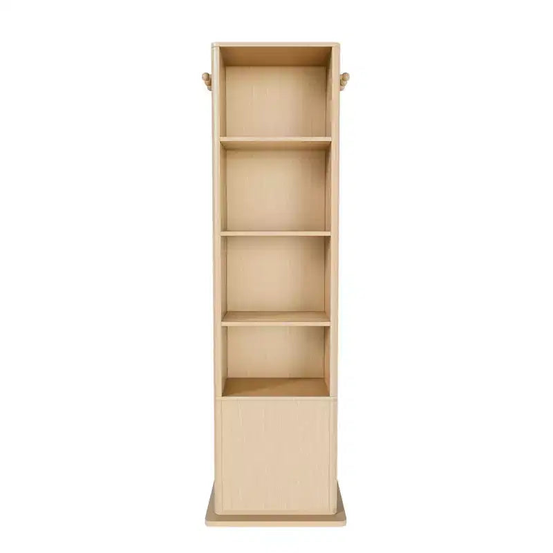 360 Rotating Coat Rack Scaffale Autoportante Appendiabiti Armadietto per Trucco Gioielli Mobile Contenitore con Specchio a Figura Intera, Ganci, Ripiano Aperto -ModernLuxe
