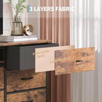 70 Inch 13-Drawer Dresser and TV Stand, Multi-Functional Storage Organizer for 65-80 Inch TVs, Fabric Cabinet for Bedroom and Living Room