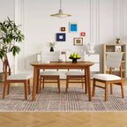 Set di 4 sedie da pranzo imbottite con gambe in legno, sedie da cucina moderne di metà secolo per sala da pranzo, ristorante o soggiorno - Panipeachy