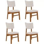 Set di 4 sedie da pranzo imbottite con gambe in legno, sedie da cucina moderne di metà secolo per sala da pranzo, ristorante o soggiorno - Panipeachy