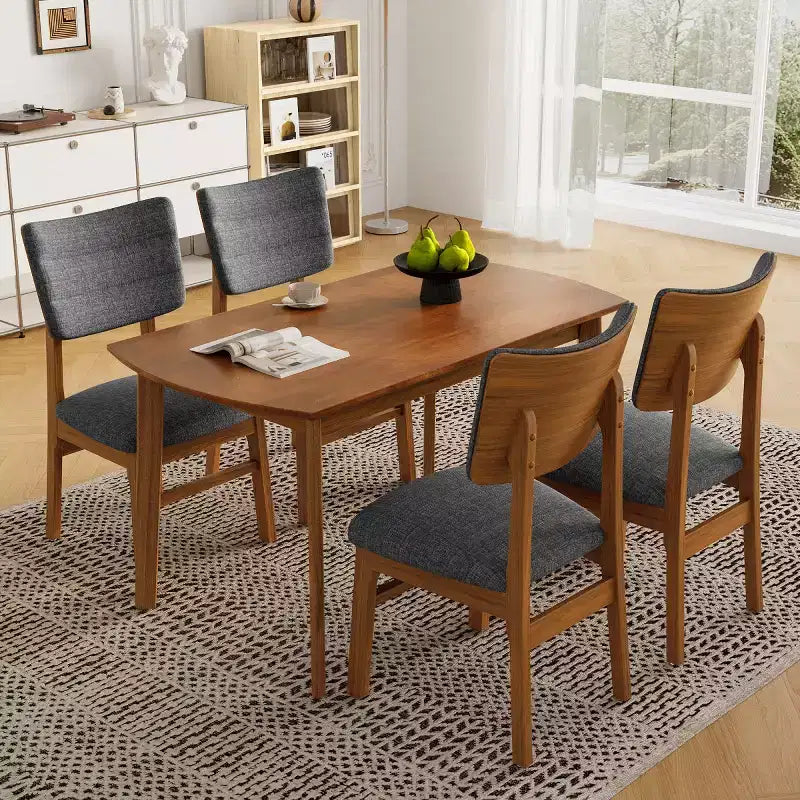 Set di 4 sedie da pranzo imbottite con gambe in legno, sedie da cucina moderne di metà secolo per sala da pranzo, ristorante o soggiorno - Panipeachy