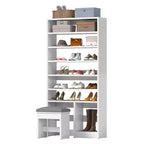 70.9inch Tall Shoe Cabinet with Open Storage and High Boots Cubby for Entryway Living Room