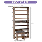 70.9inch Tall Shoe Cabinet with Open Storage and High Boots Cubby for Entryway Living Room
