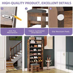 70.9inch Tall Shoe Cabinet with Open Storage and High Boots Cubby for Entryway Living Room