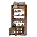 70.9inch Tall Shoe Cabinet with Open Storage and High Boots Cubby for Entryway Living Room