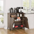 Door Sideboard Cabinet, Free Standing Morden Wood Sideboard Buffet, Storage Cabinet with Adjustable Shelves