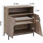 Door Sideboard Cabinet, Free Standing Morden Wood Sideboard Buffet, Storage Cabinet with Adjustable Shelves