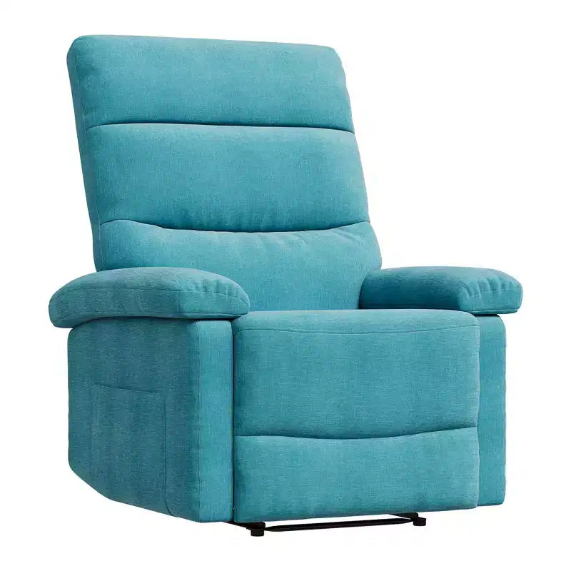 Manual Recliner Chair for Adults, Ergonomic Fabric Single Sofa with Back Support, Side Pocket, Adjustable Reclining Chair for Living Room, Bedroom
