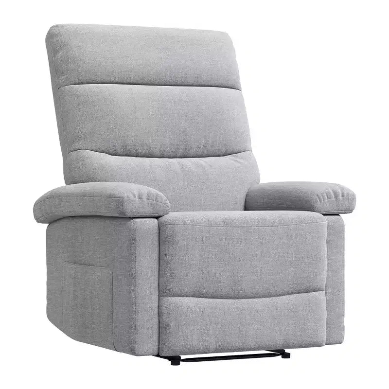 Manual Recliner Chair for Adults, Ergonomic Fabric Single Sofa with Back Support, Side Pocket, Adjustable Reclining Chair for Living Room, Bedroom