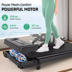 Tapis roulant KRISRATE 3.5HP con manubrio e ammortizzazione, tapis roulant pieghevole per la casa, tapis roulant compatto da scrivania