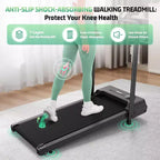 Tapis roulant KRISRATE 3.5HP con manubrio e ammortizzazione, tapis roulant pieghevole per la casa, tapis roulant compatto da scrivania