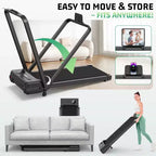 Tapis roulant KRISRATE 3.5HP con manubrio e ammortizzazione, tapis roulant pieghevole per la casa, tapis roulant compatto da scrivania