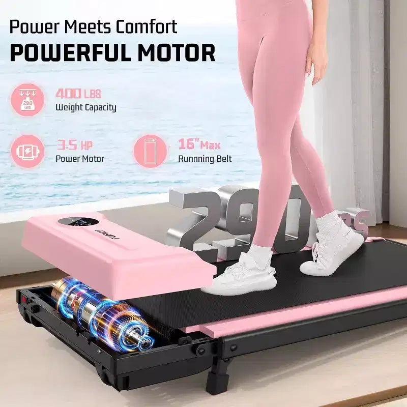 Tapis roulant KRISRATE 3.5HP con manubrio e ammortizzazione, tapis roulant pieghevole per la casa, tapis roulant compatto da scrivania