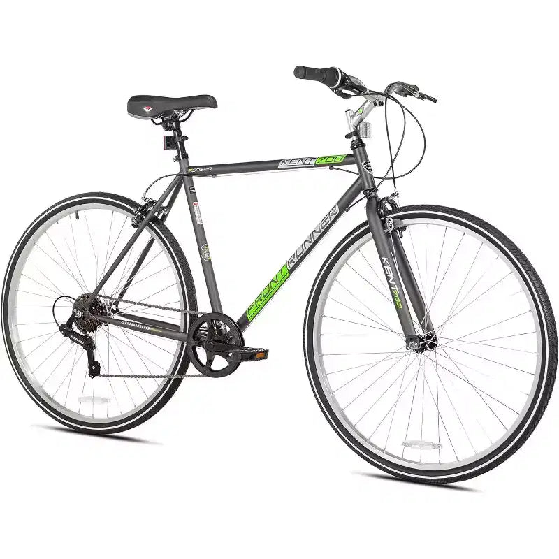 Kent International Front Runner Hybrid Bike - 700c - City Bike with 7 Speed Drivetrain, Lightweight Alloy Wheels, and Height Adjustable Seat Post