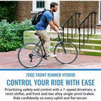 Kent International Front Runner Hybrid Bike - 700c - Bici da città con trasmissione a 7 velocità, ruote leggere in lega e reggisella regolabile in altezza
