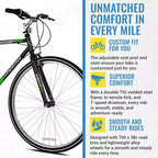 Kent International Front Runner Hybrid Bike - 700c - Bici da città con trasmissione a 7 velocità, ruote leggere in lega e reggisella regolabile in altezza