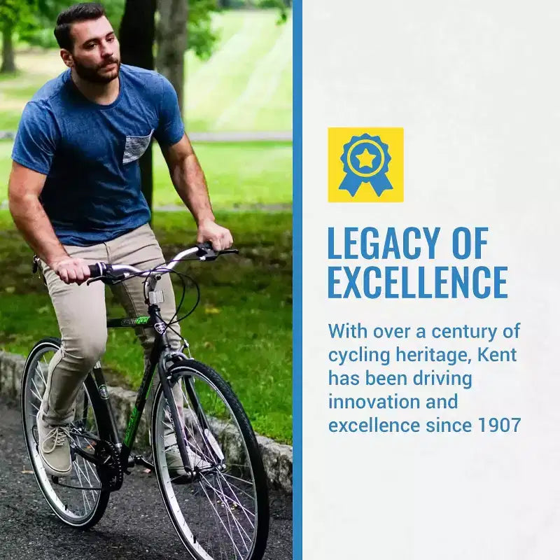 Kent International Front Runner Hybrid Bike - 700c - Bici da città con trasmissione a 7 velocità, ruote leggere in lega e reggisella regolabile in altezza