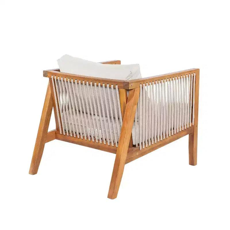 Christopher Knight Home Rylor Modern Outdoor Acacia Wood Upholstered Chairs with Cushions