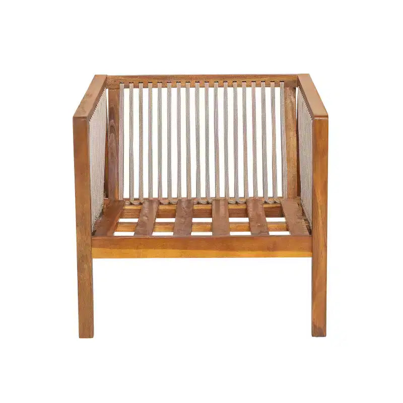 Christopher Knight Home Rylor Modern Outdoor Acacia Wood Upholstered Chairs with Cushions