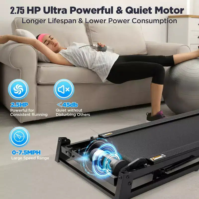 Tapis roulant pieghevole da 2,75HP con capacità di 136 kg, 3 livelli di inclinazione, 71 programmi, connessione APP intelligente, tapis roulant portatile da 12 km/h per jogging e camminata a casa