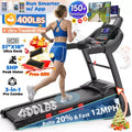 5HP Foldable Treadmill for Home w/ 20% Auto Incline,400lb Capacity, 12MPH Portable Running Walking Treadmill,71 Programs, Personalized Workout w/ APP