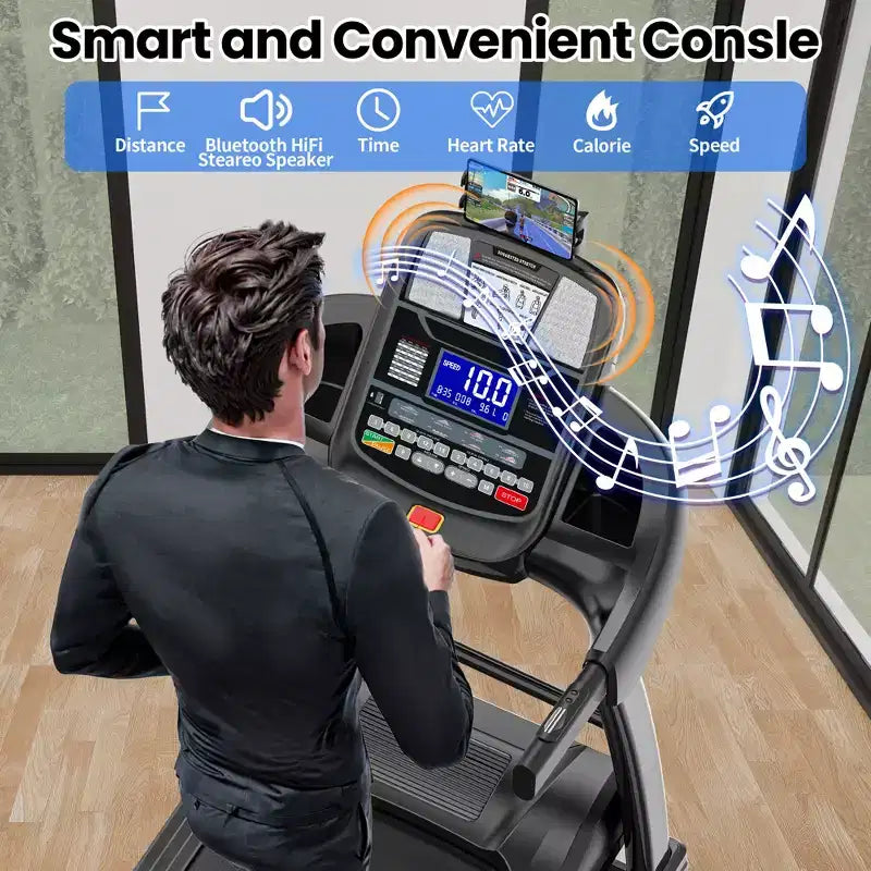 Tapis roulant pieghevole da 5 HP per casa con inclinazione automatica del 20%, capacità 400 libbre, tapis roulant portatile per corsa e camminata da 12 MPH, 71 programmi, allenamento personalizzato con APP