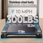 Tapis Roulant Pieghevole con Inclinazione Automatica, Motore da 4,8 HP, Inclinazione del 20%, Cardiofrequenzimetro, Altoparlanti Bluetooth, Portata 136 kg