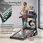 Tapis Roulant Pieghevole 3-in-1 per Casa 19 km/h, Tapis Roulant da Corsa da 4,8 HP con Inclinazione Automatica del 20%, Capacità 180 kg, 71 Programmi, Pedana Larga 45 cm, Supporto per Ginocchia