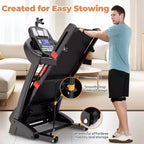 Treadmill with Auto Incline, Running Treadmills for Home, Folding Treadmill with Handle Bars, Speaker, Treadmill 300 lb Capacity