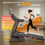 Tapis Roulant per Casa con Capacità di 400 libbre e Inclinazione del 20%, Tapis Roulant Pieghevole da 5.0 HP per Esercizio, 0.6-12 MPH, Controllo tramite APP, Assorbimento degli Urti, Supporto per le Ginocchia